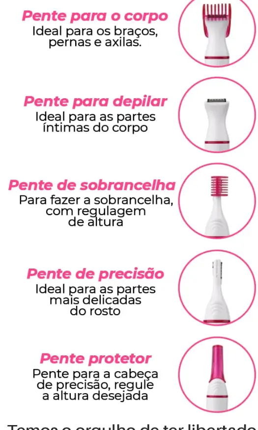 Descrição das 5 funções do Depilador Feminino